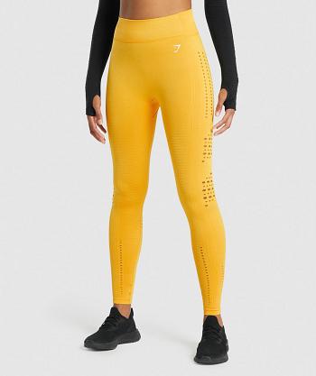 Dámské Legíny Gymshark Glow Seamless Tights Žluté | CZ 4002SGL